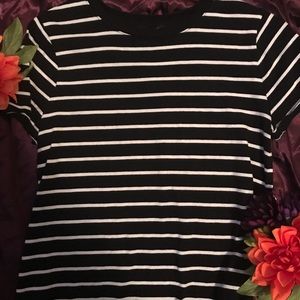 Black and white striped short sleeve